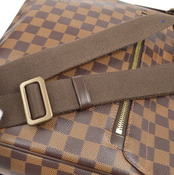 LOUIS VUITTON Paris Damier Ebene District PM Brown Leather Messenger Bag RARE - Picture 8 of 13
